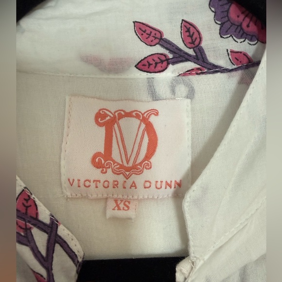 Victoria Dunn Lillie Mini Dress in Camelia Block Floral Print Purple Pink XS - Picture 6 of 12